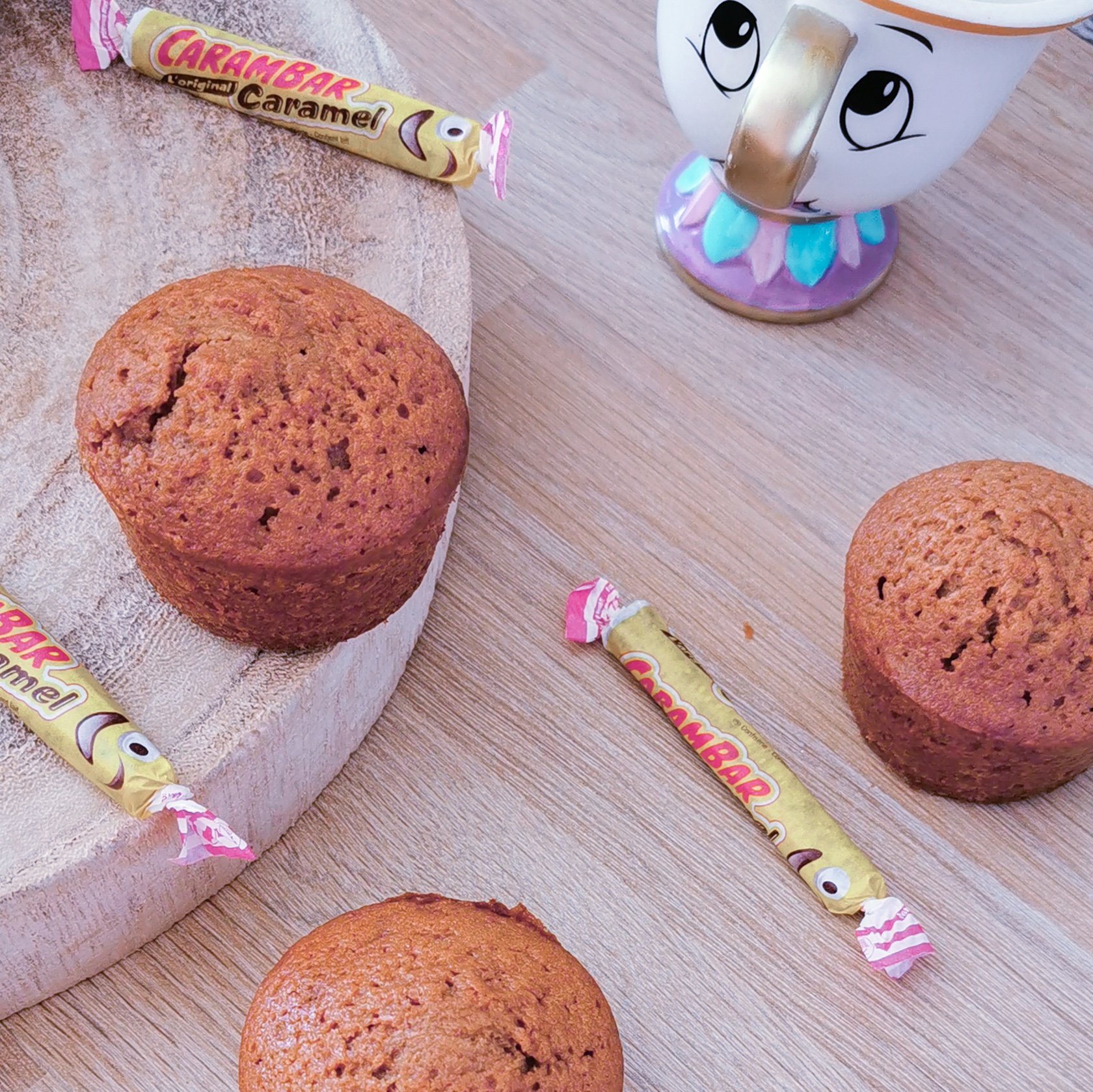 Muffins carambar nougat - Recette Cake Factory